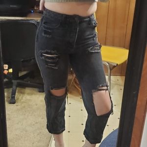 Size 9 no boundaries high waisted black ripped jeans